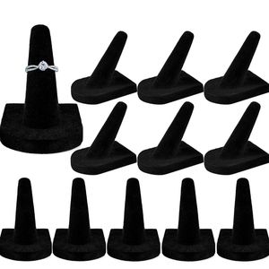 Set of 12 Black Velvet ring displays- New